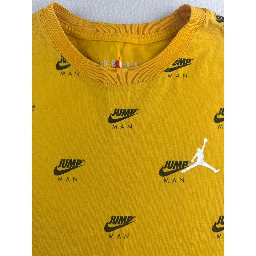 Nike Jordan Jumpman All Over Print Yellow T‎ Shirt Men's Size Small